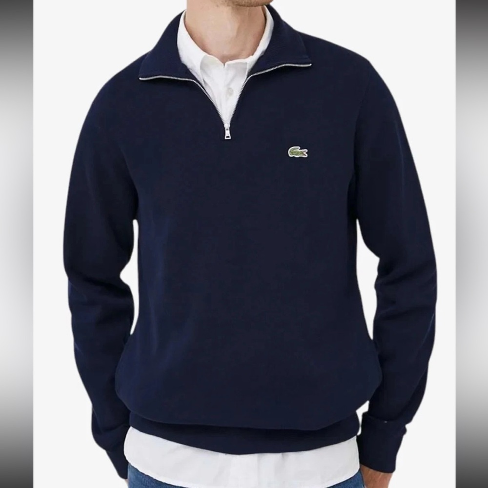 Lacoste Mens Sweatshirt 1/2 Zip Cotton Art size 6